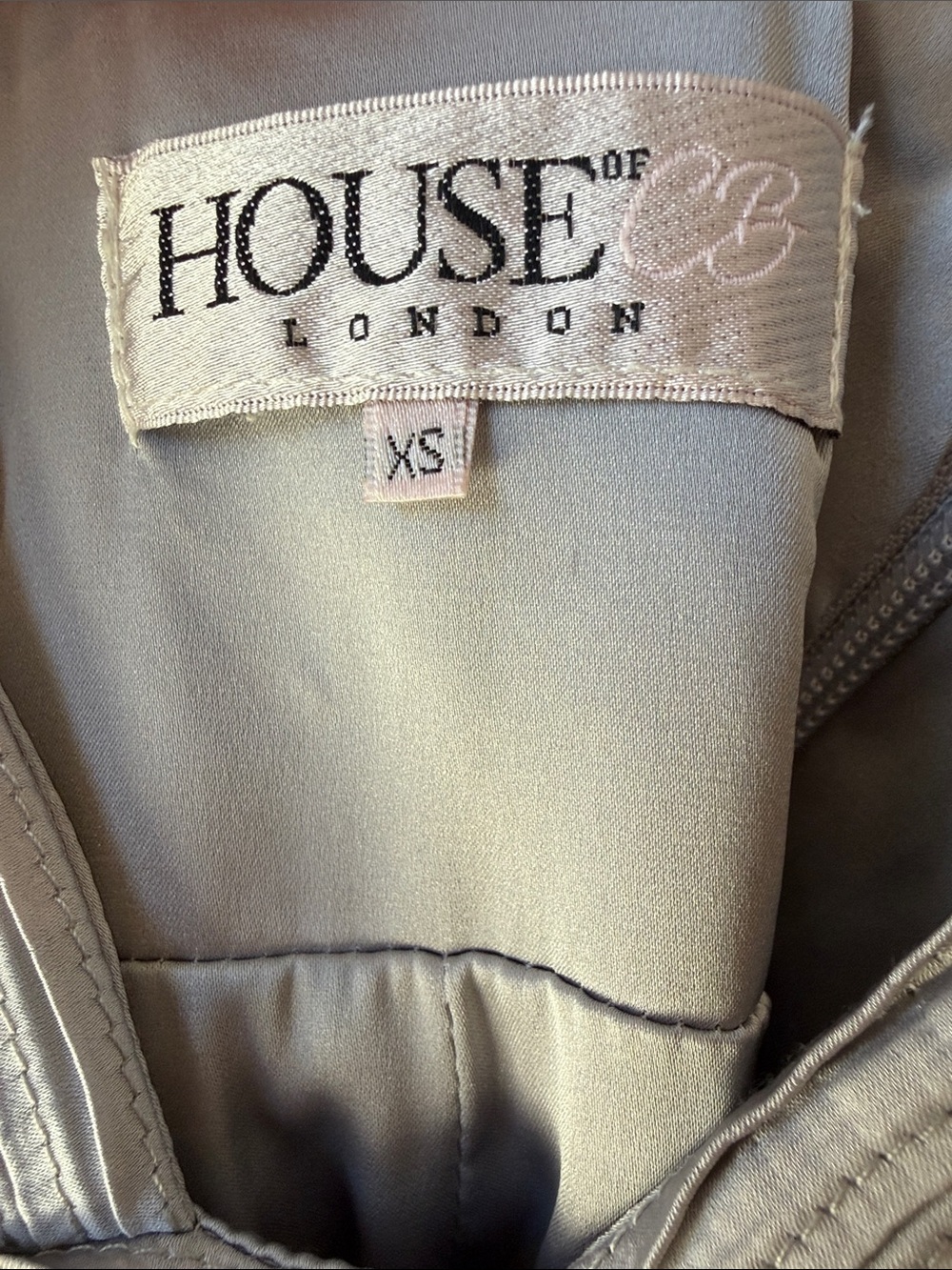House Of CB Grey Satin Pin Tuck Dress - Picture 5 of 10